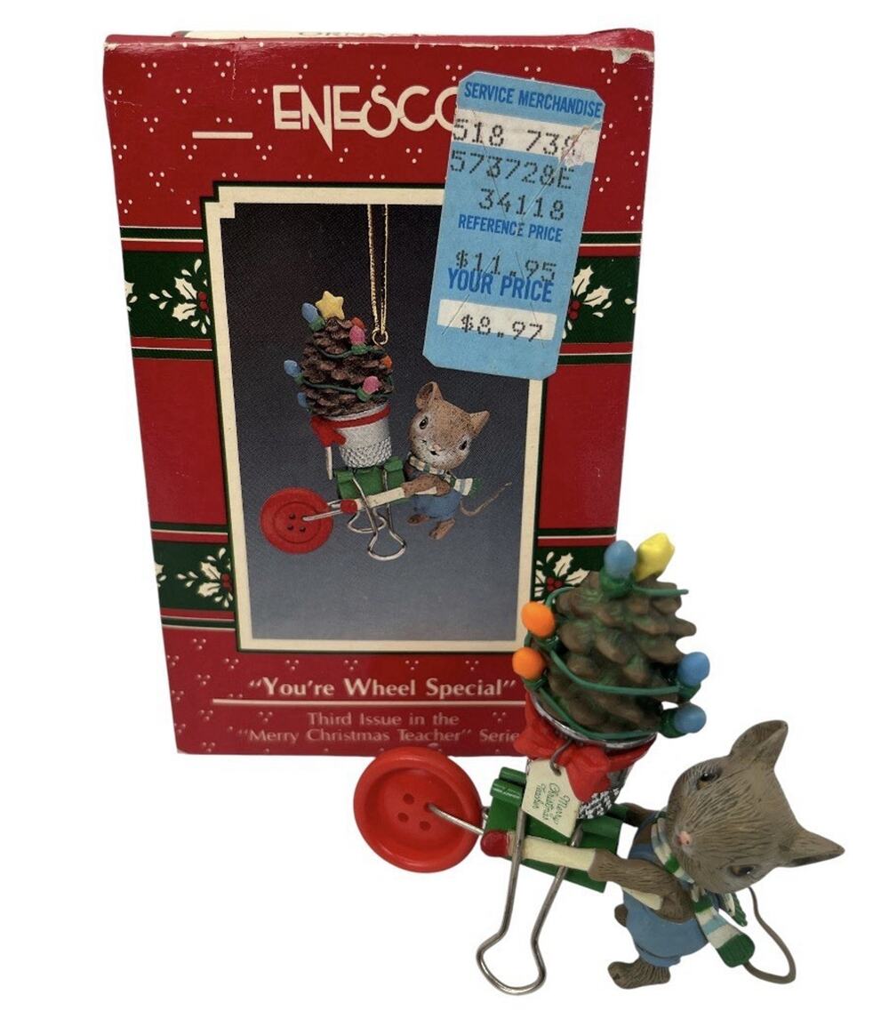 Enesco 1990 “You’re Wheel Special” Merry Christmas Teacher Series Ornament